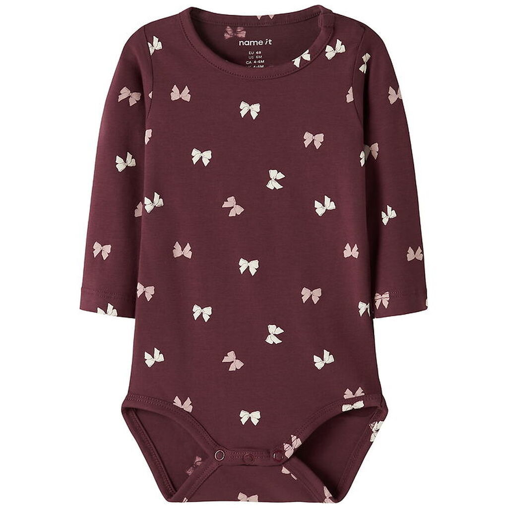 Name It Body l/æ - NbfVandora - Burgundy/Bow