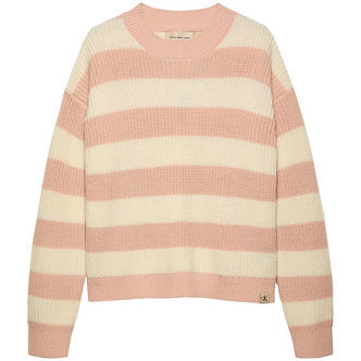 Calvin Klein Bluse - Strik - Ck Stripe - Peach Whip
