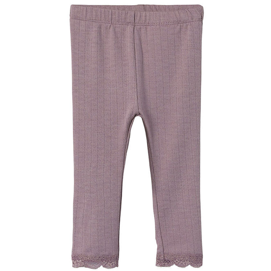 Name It Leggings - NbfTimian - Elderberry m. Hulmønster