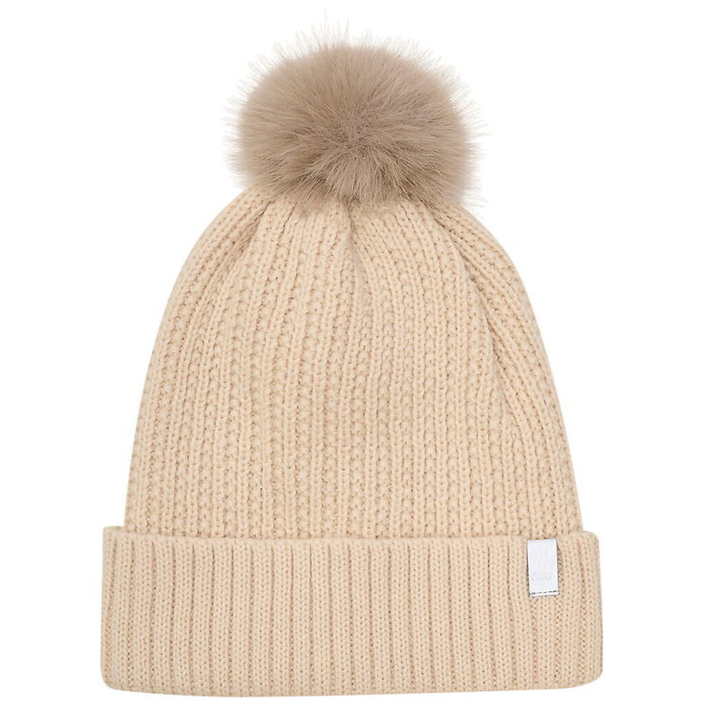 Minymo Hue m. Fleece - Uld/Akryl - Sandshell m. Kvast