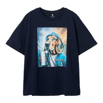 Name It T-shirt - NkmVoto - Dark Sapphire/Graffiti dog