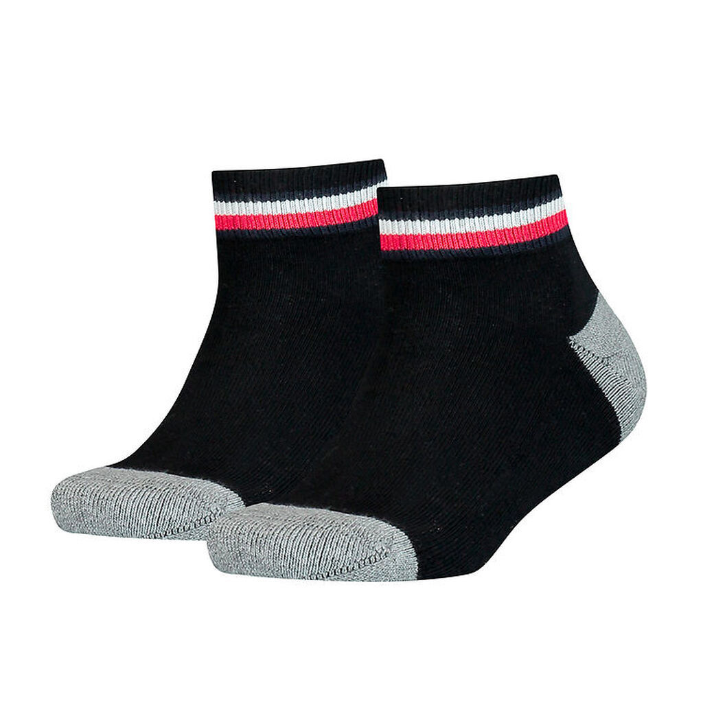 Tommy Hilfiger Strømper - 2-pak - Sort m. Grå