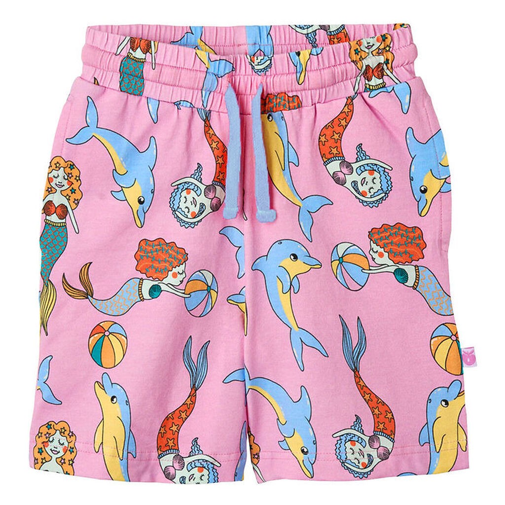 Småfolk Shorts - Pink lavender m. Havfruer Og Delfiner