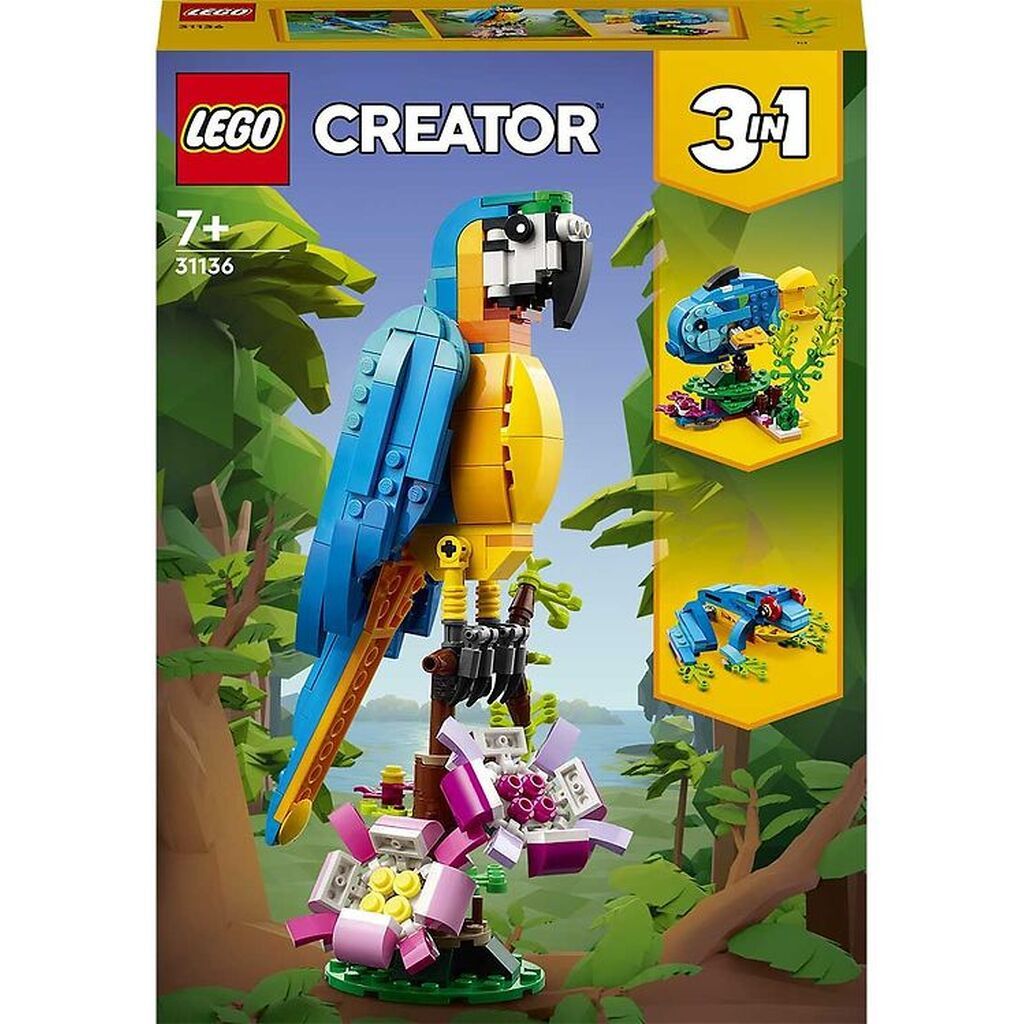 LEGOÂ® Creator - Eksotisk Papegøje 31136 - 3-i-1 - 253 Dele