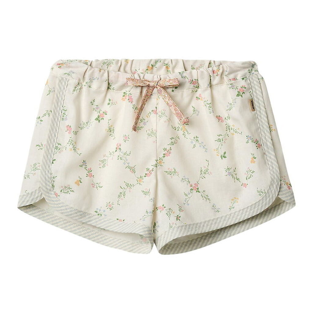 Wheat Shorts - Inger - Ivory Checked Flowers