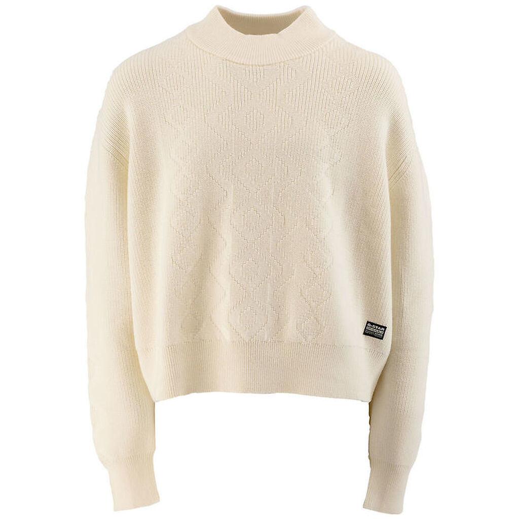 G-Star RAW Bluse - Uld/Bomuld - Cropped - Milk