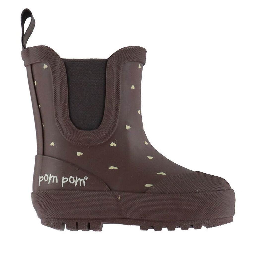 Pom Pom Gummistøvler m. For - Ankel - Chocolate Heart