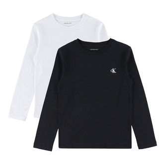 Calvin Klein Bluse - 2-pak - Chest Mono - Ck Black/Bright White