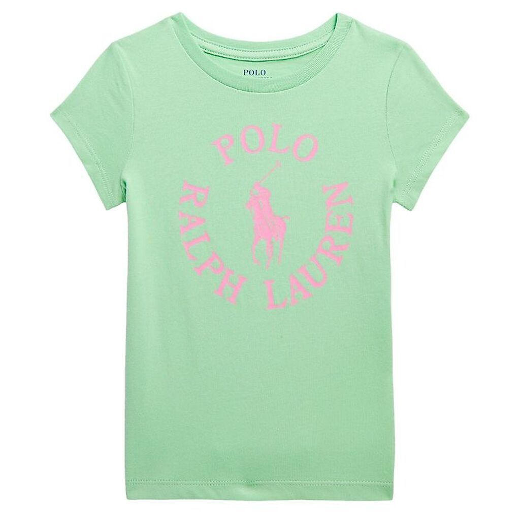 Polo Ralph Lauren T-shirt - Longwood - Lysegrøn m. Rosa