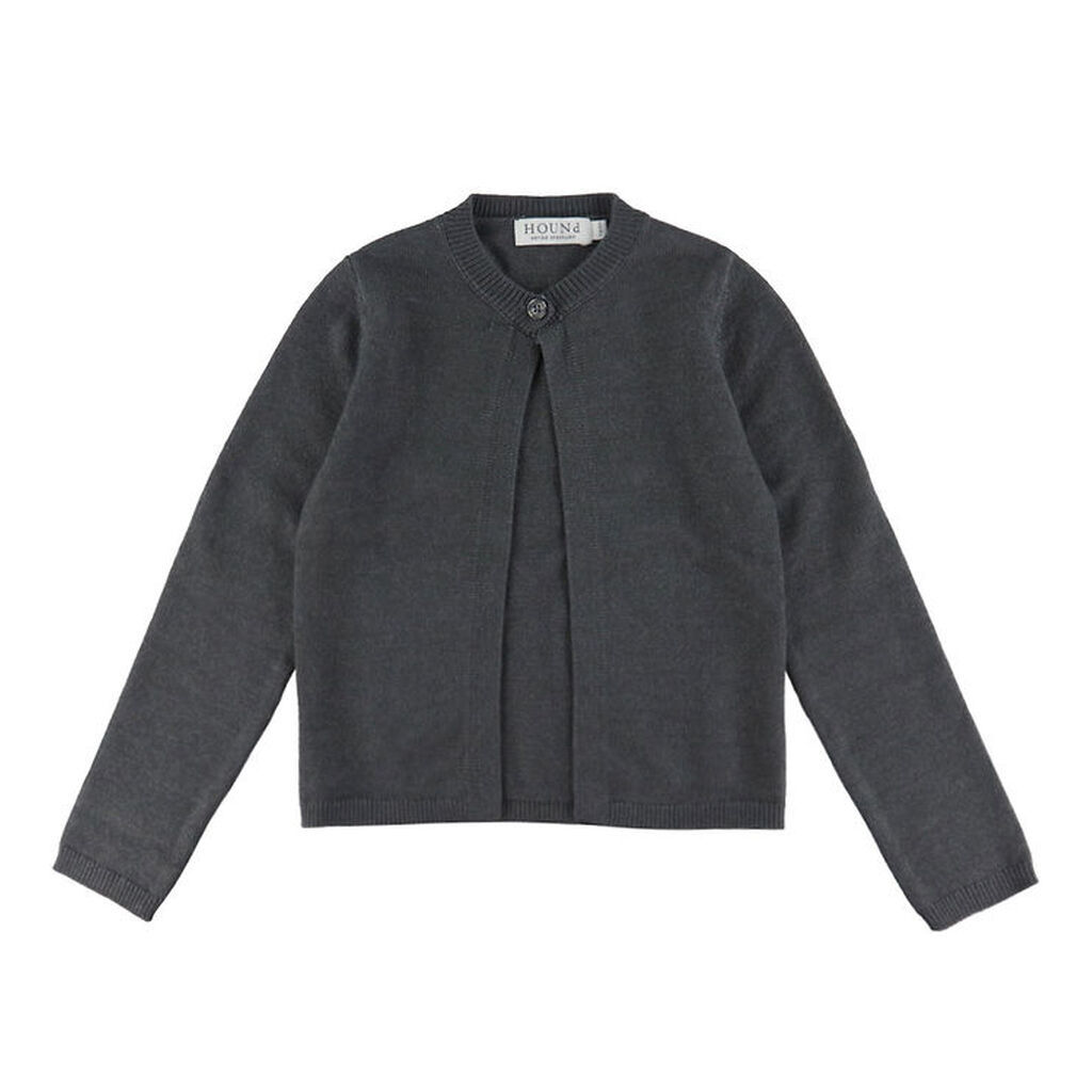 Hound Cardigan - Strik - One Button - Dark Grey Melangé