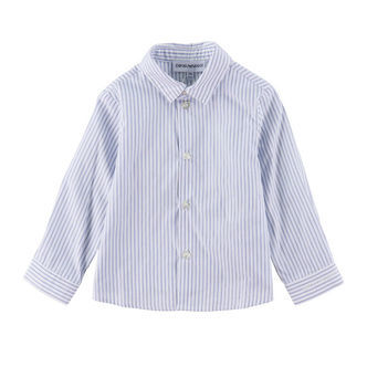 Emporio Armani Skjorte - Hvid/Blåstribet