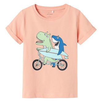 Name It T-shirt - NmmVux - Peach Pearl/Bike