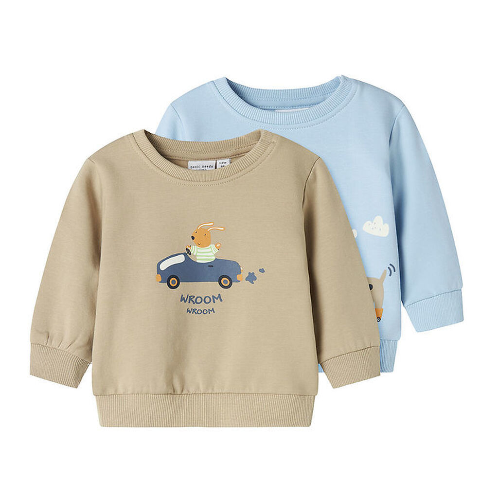 Name It Sweatshirt - NbfVonne - 2-pak - Cerulean/Dog On Wheels