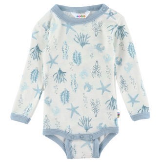Joha Body l/æ - Uld - Lyseblå m. Print