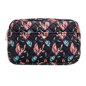 Fan Palm Toilettaske - Large - Quiltet - Black Hummingbird