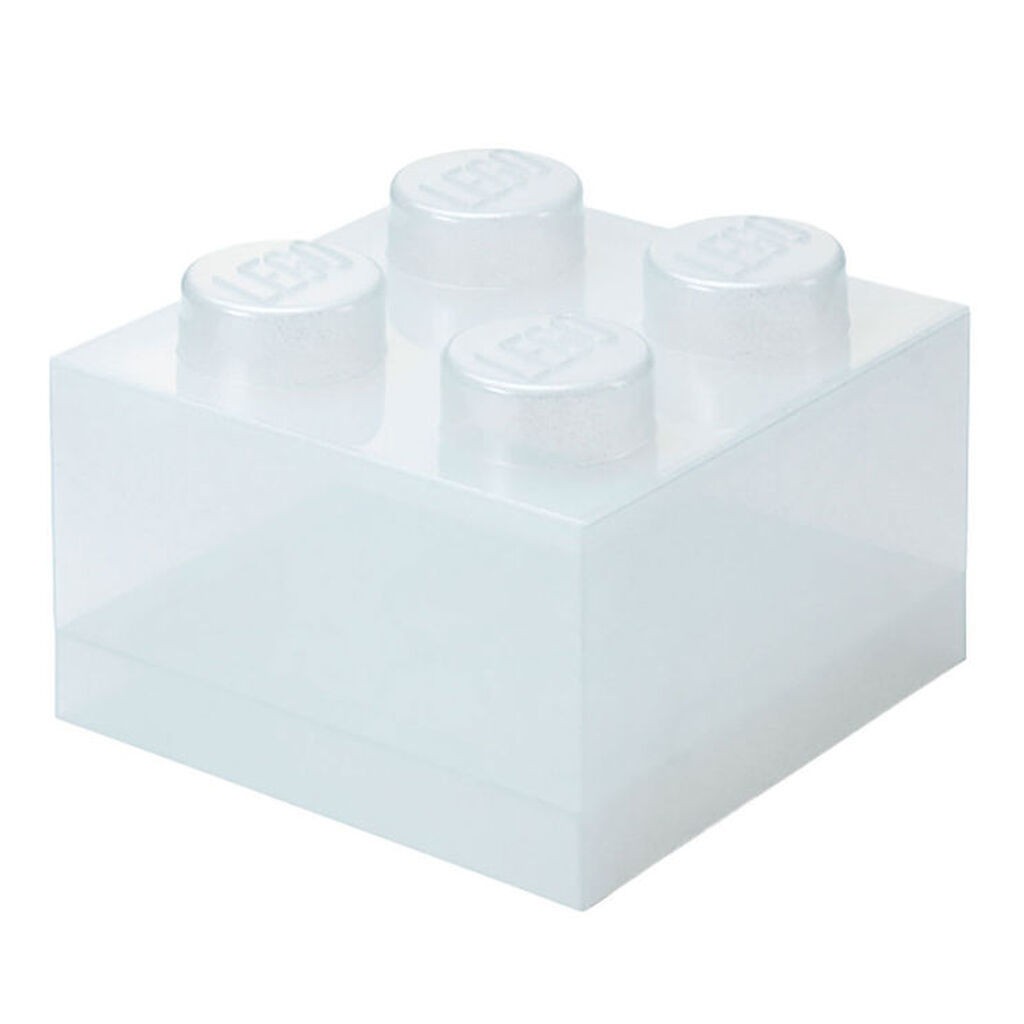 LEGOÂ® Storage Opbevaringsboks - 4 Knopper - Glitter Translucent