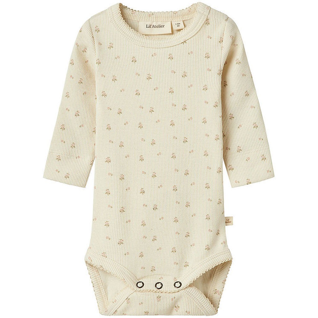 Lil' Atelier Body l/æ - Rib - NbfGago - Turtledove/FLOWER