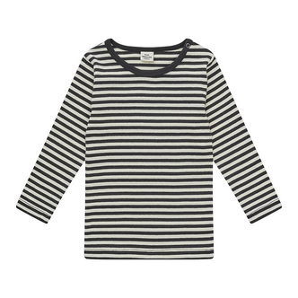 Mads Nørgaard Bluse - Striped Tobinino - Black/Vanilla Ice