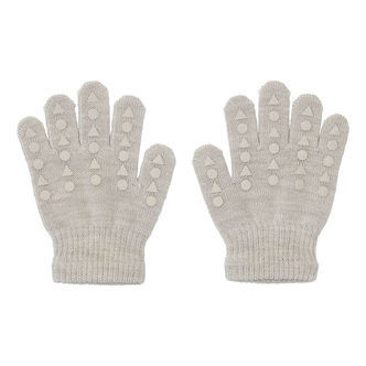 GoBabyGo Handsker - Strik - Uld - Sand m. Dupper