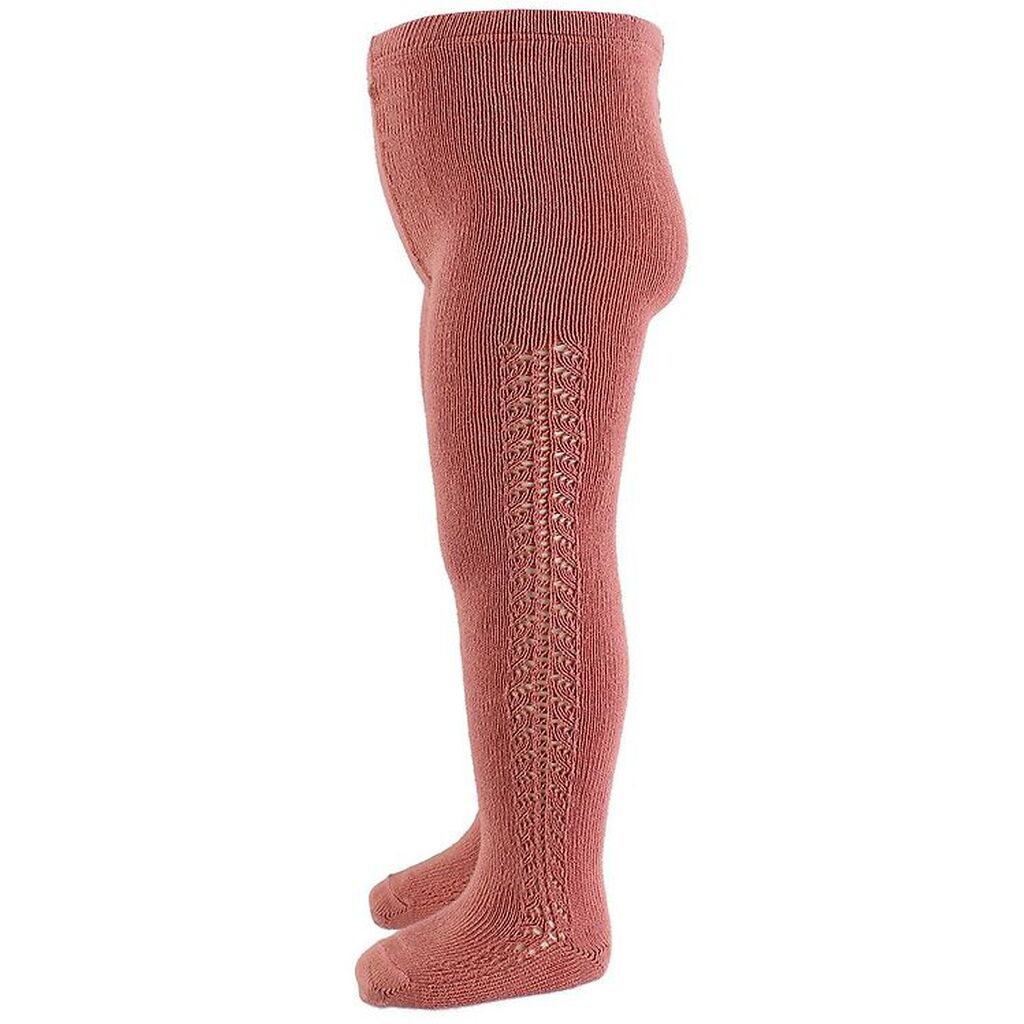 Condor Strømpebukser m. Hulmønster - Støvet Rosa