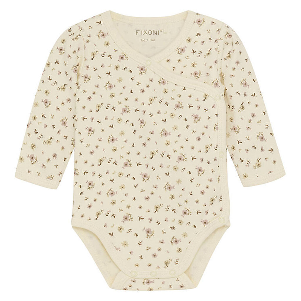 Fixoni Slå-om Body l/æ - Shadow Gray m. Blomster