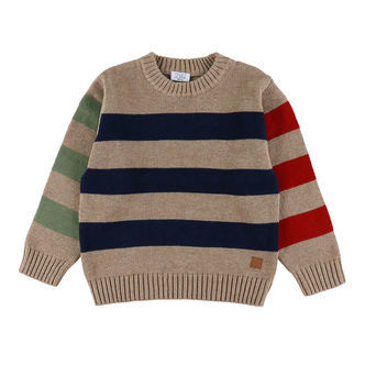 Hust and Claire Bluse - Strik - HcPelle - Biscuit/Navystribet