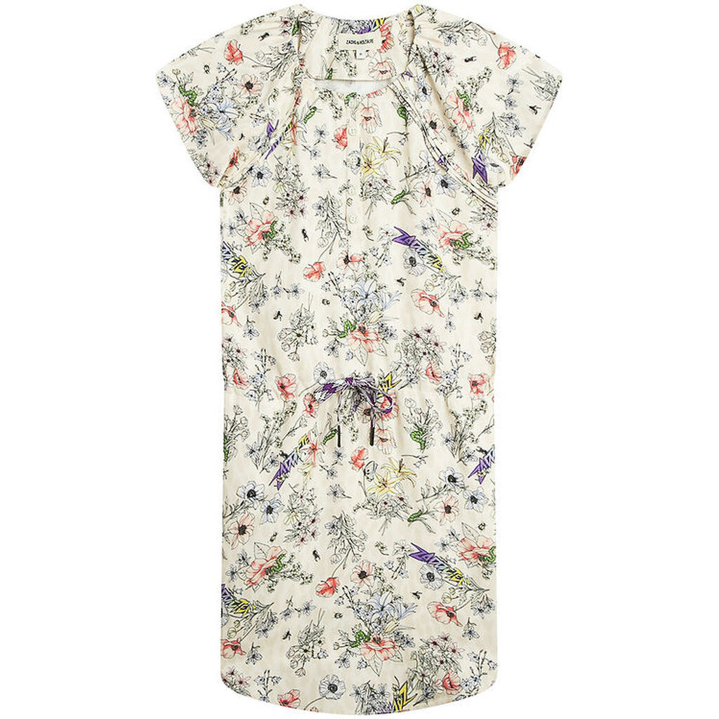 Zadig & Voltaire Kjole - Karolina - Cream m. Blomster