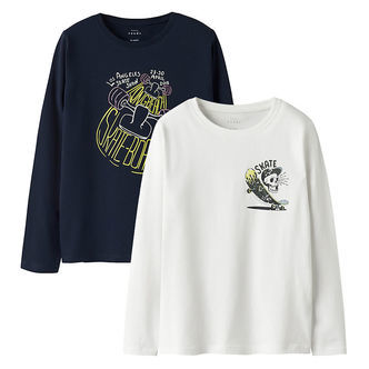 Name It Bluse - NkmVux - 2-pak - Navy Blazer/Bright White/Skate