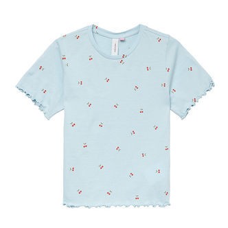 Vero Moda Girl T-shirt - VmPaulina - Cashmere Blue/Cherry