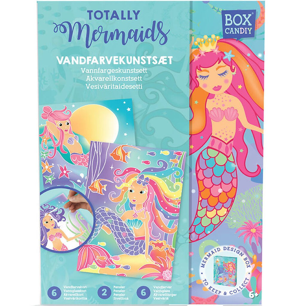 BOX CANDIY Kreasæt - Vandfarvekunstsæt - Totally Mermaids