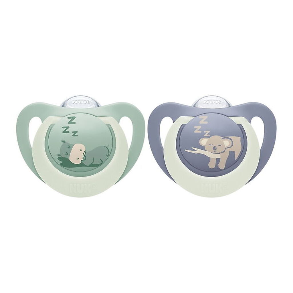 Nuk Natsutter - 2-pak - First Choice Night - Hippo/Koala - Grøn/