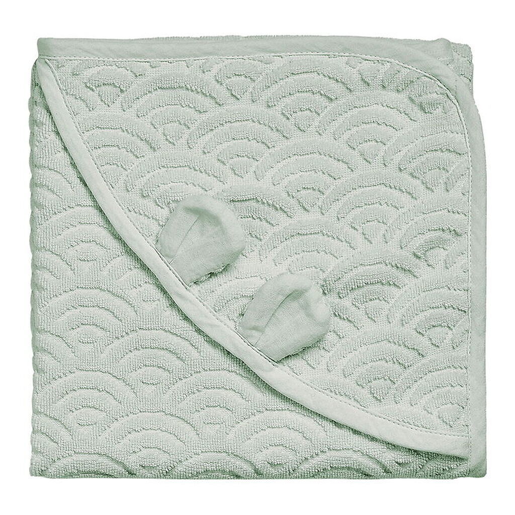 Cam Cam Babyhåndklæde - 80x80 cm - Dusty Green m. Ører