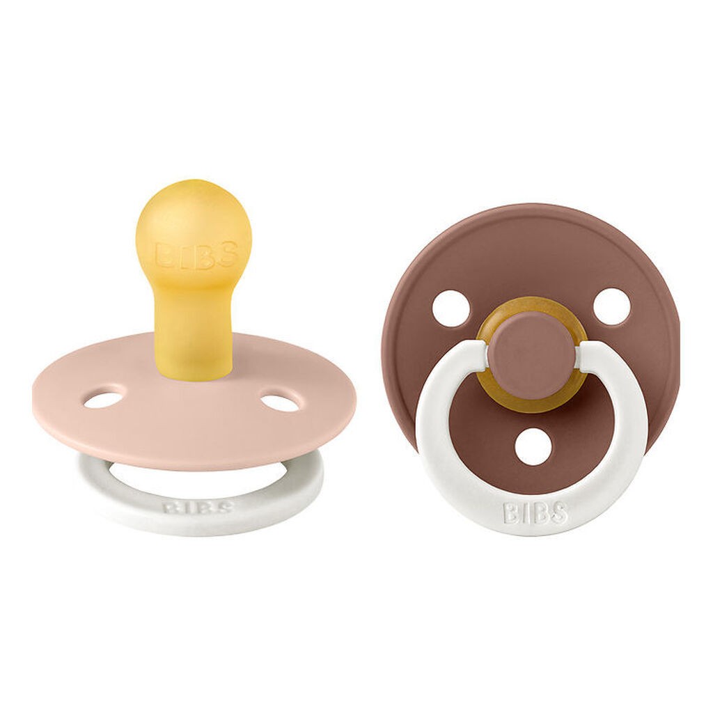 BIBS Colour Natsutter - Str. 1 - 2-pak - Rund - Blush/Woodchuck