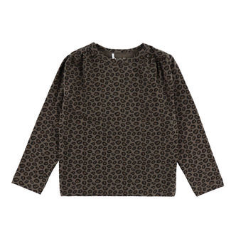 Minymo Bluse - Bomuld/Modal - AOP - Chocolate Chip