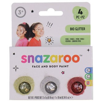 Snazaroo Sminke - BIO Glitter Fine - 3 stk. - Guld/Sølv/Pink