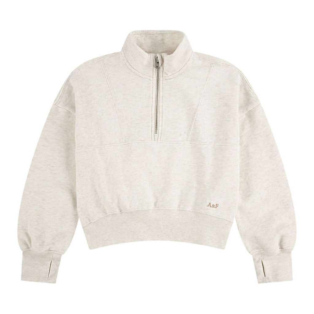 Abercrombie & Fitch Sweatshirt m. Lynlås - Oatmeal Heather