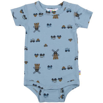 Joha Body k/æ - Viskose/Bambus - Blå m. Vindmøller