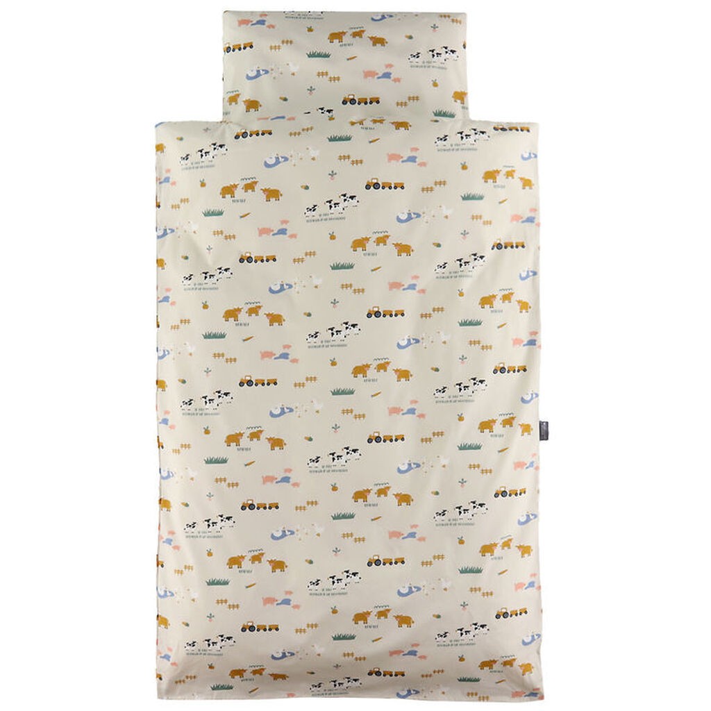 Nørgaard Madsens Sengetøj - Junior - Beige m. Bondegård