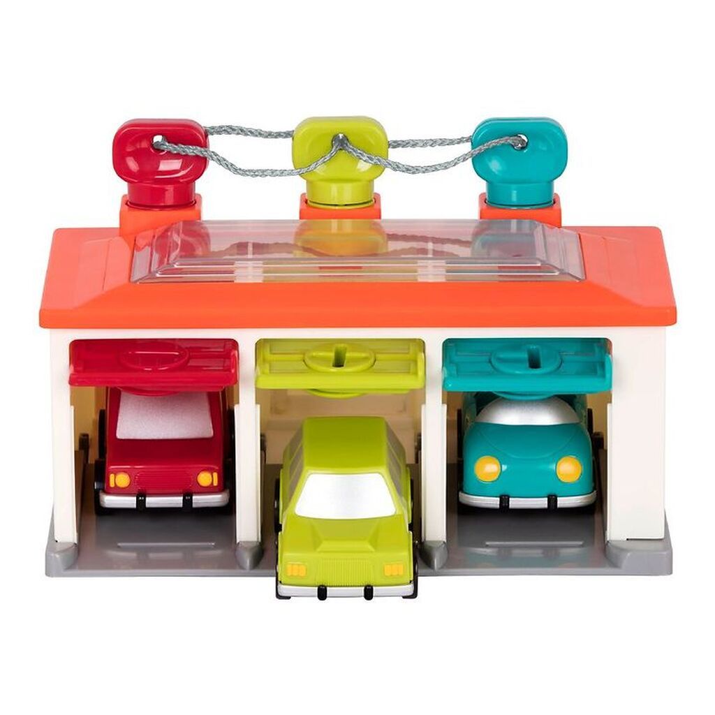 Battat Garage - 5 Dele - Rød/Grøn/Blå