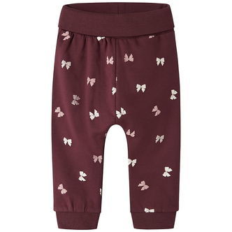 Name It Sweatpants - NbfVimone - Burgundy/Bow