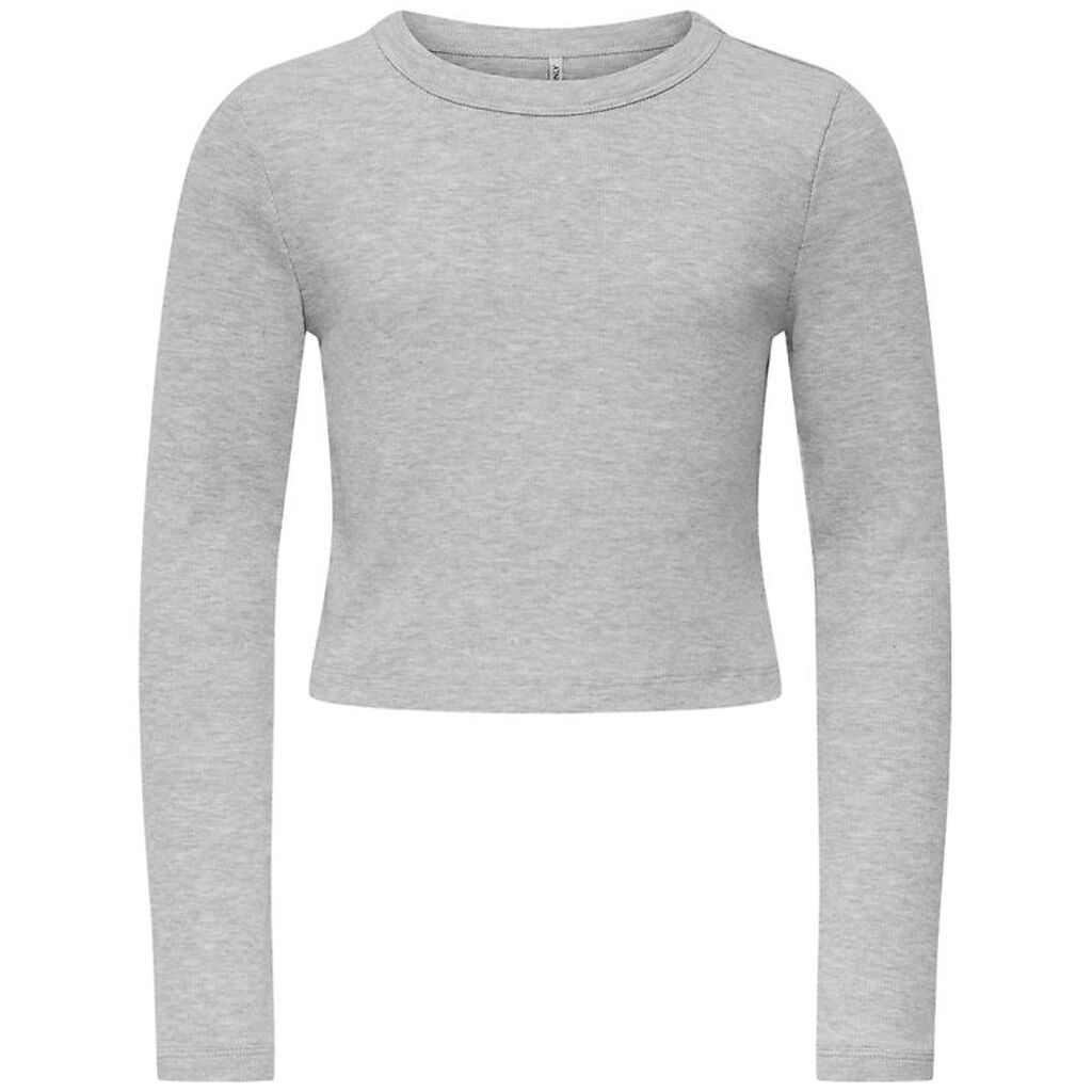 Kids Only Bluse - KogBina - Rib - Light Grey Melange