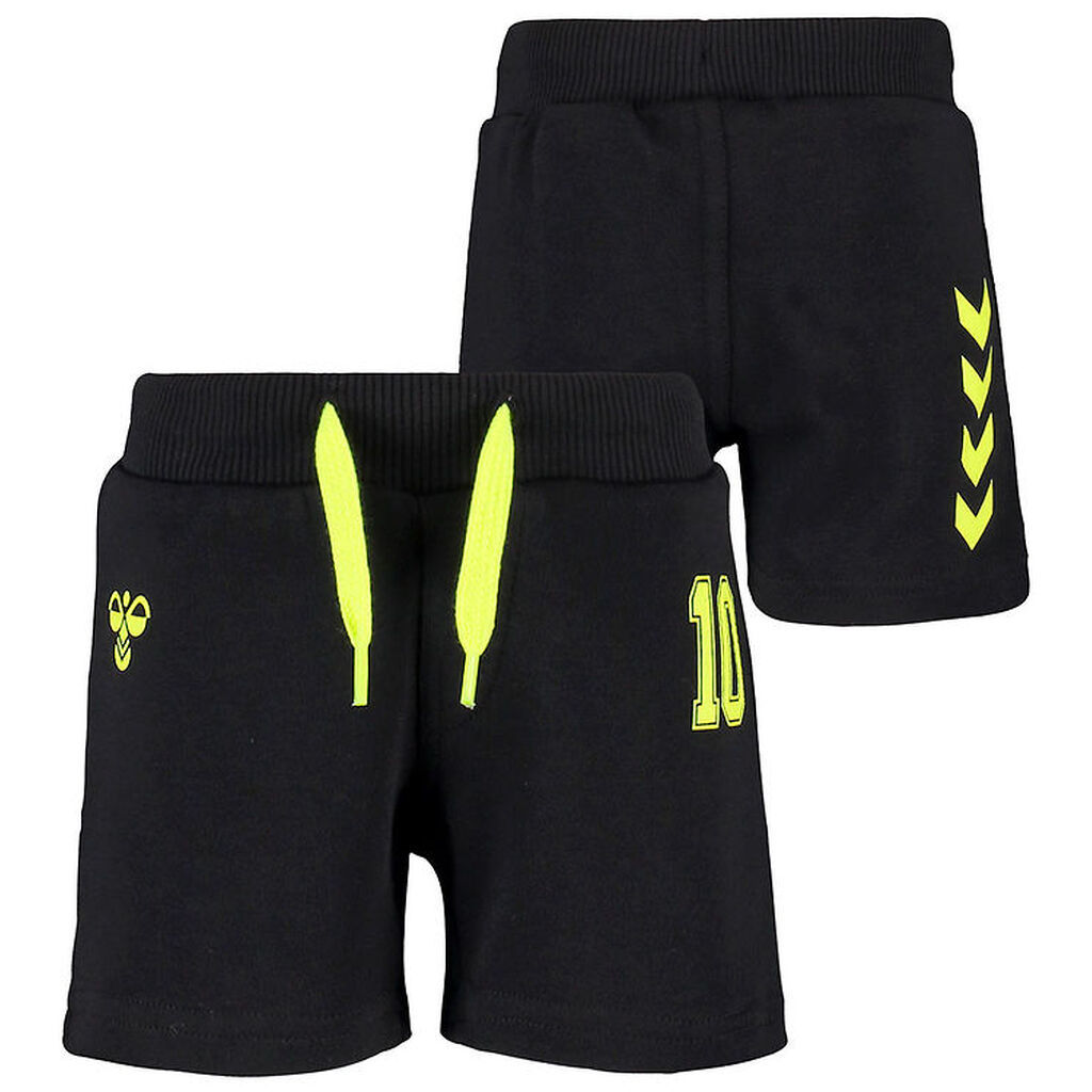 Hummel Shorts - HMLSafi - Sort/Gul m. Vinkler