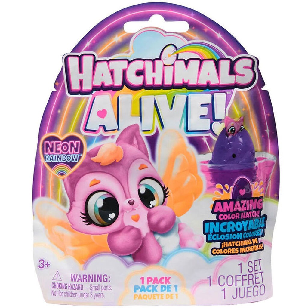 Hatchimals Legetøj - Alive Neon Rainbow - Assorteret
