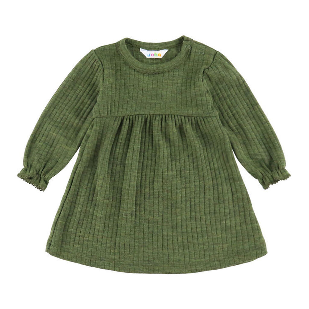 Joha Kjole - Uld - Rib - Mørk Oliven