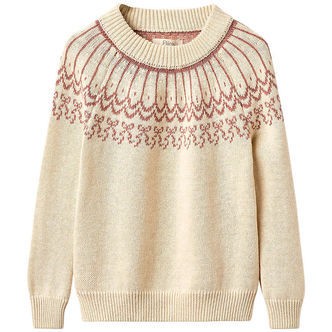 Fliink Bluse - Bomuld/Uld - Strik - Nova - Bow - Sandshell