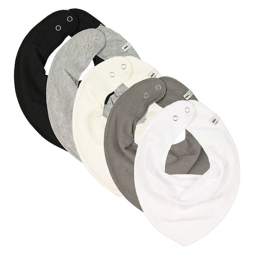 Pippi Savlesmække - Spids - 5-pak - Hvid/Gråmeleret/Sort