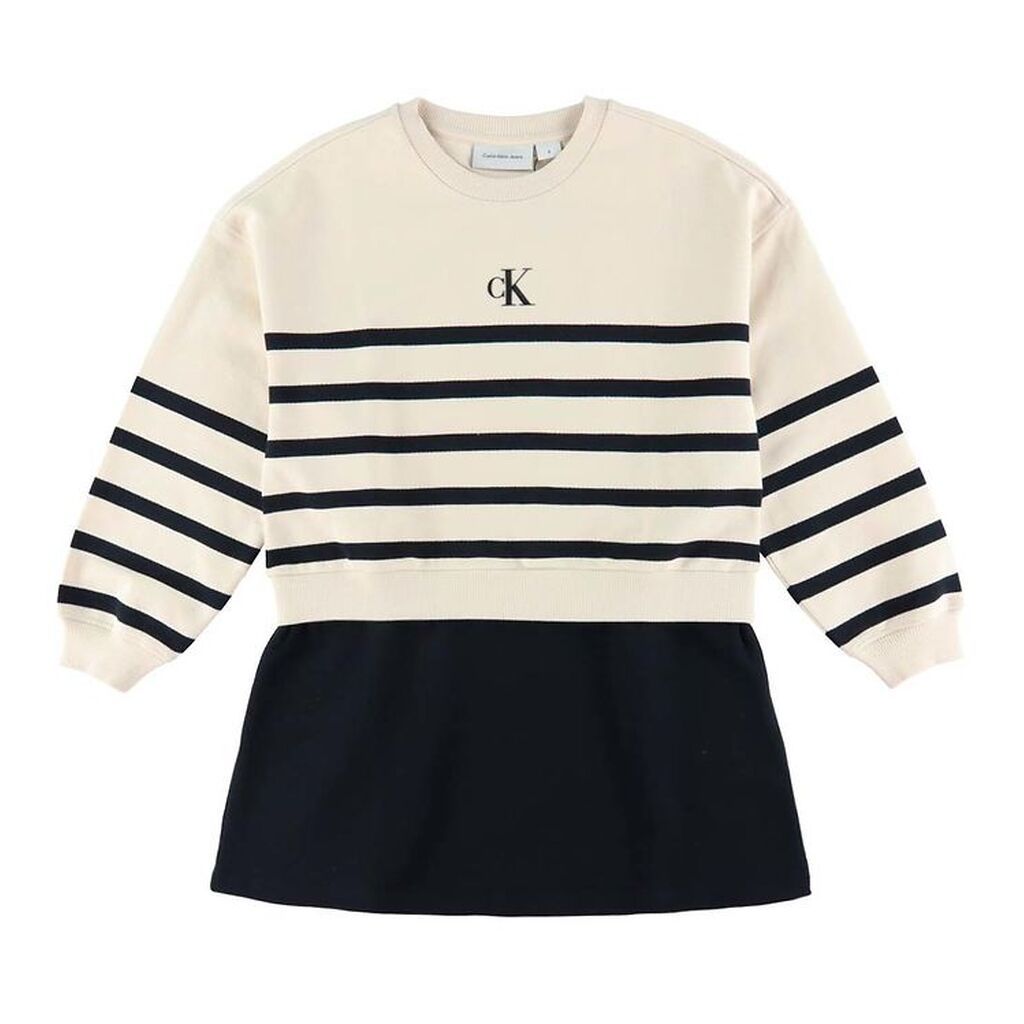 Calvin Klein Kjole - Relaxed - White Cap Grey/Sort