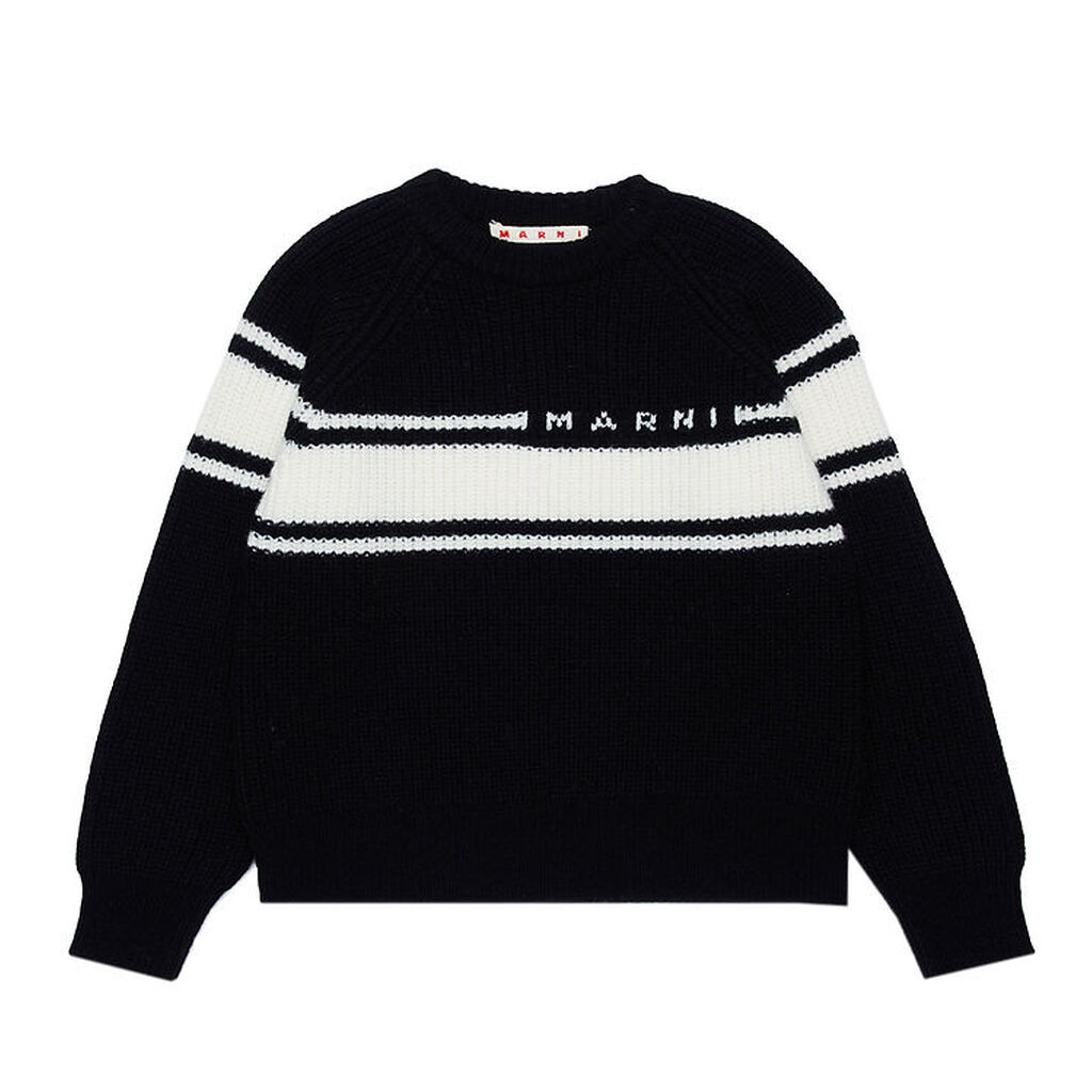 Marni Bluse - Uld - Sort m. Hvid