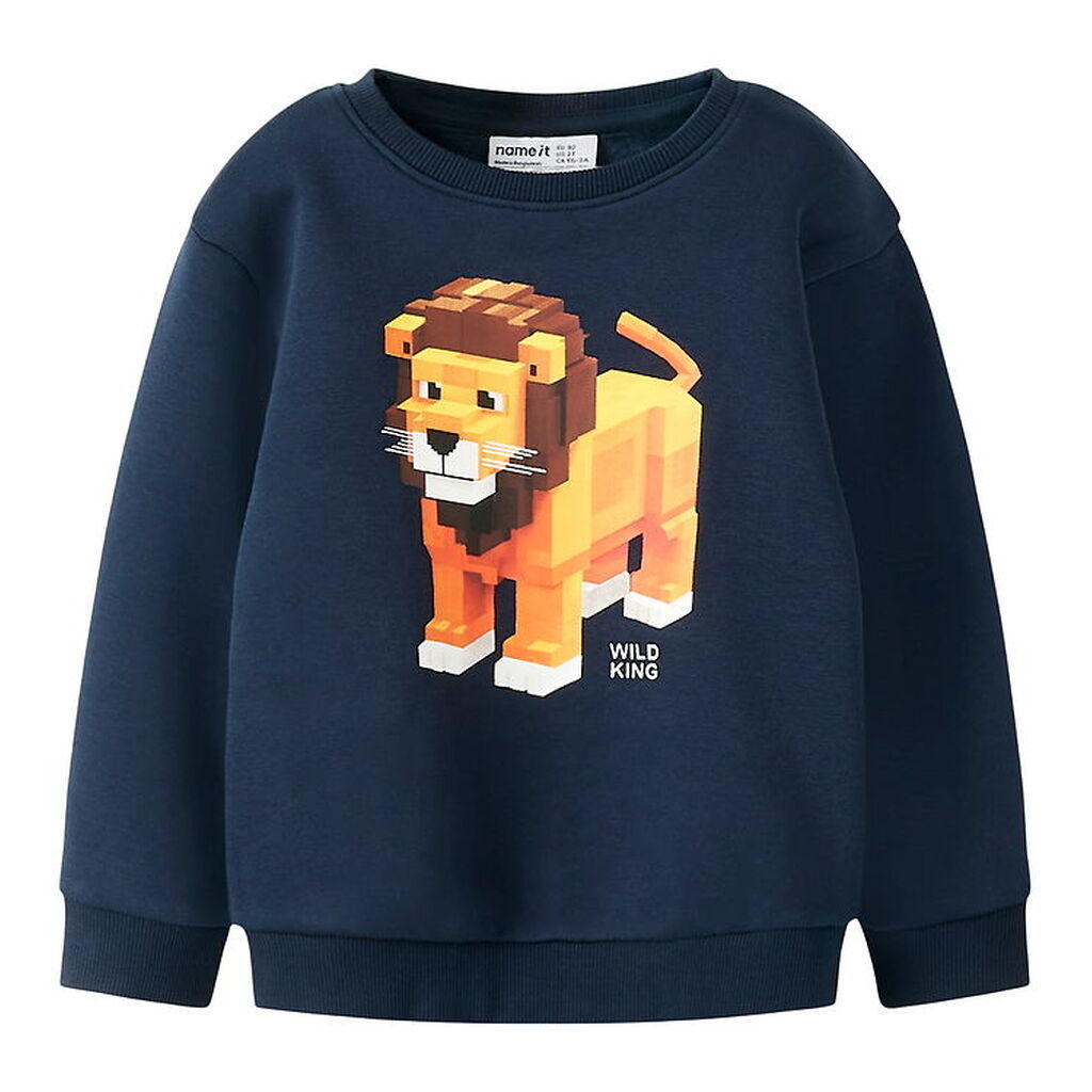 Name It Sweatshirt - NmmSigurt - Navy Blazer m. Løve