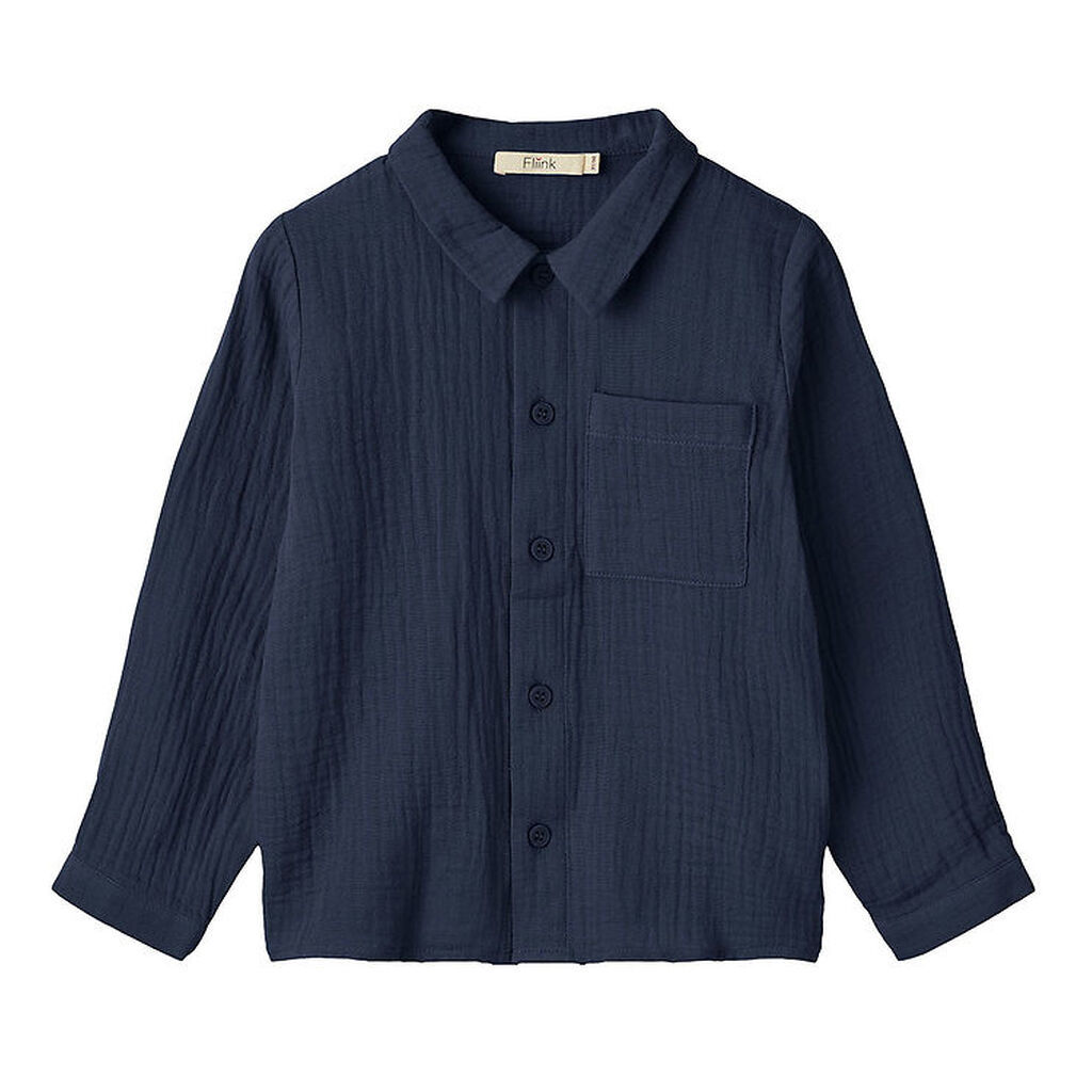 Fliink Skjorte - Musselin - Elmo - Insinia Blue
